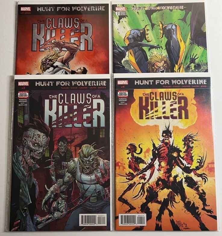 Caccia agli artigli di Wolverine di un assassino 1-4 set completo Marvel lotto di 4