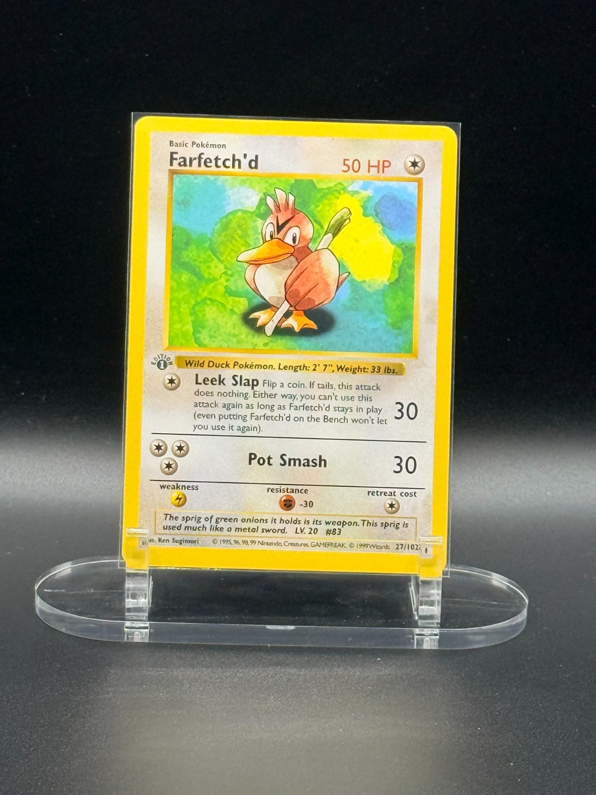 Farfetch'd 27/102 1st Edition Base Set Shadowless Pokemon TCG LP