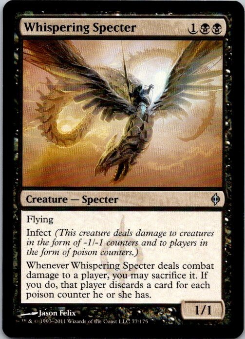 Lot of 2 MTG Magic the Gathering Whispering Specter New Phyrexia See Scans