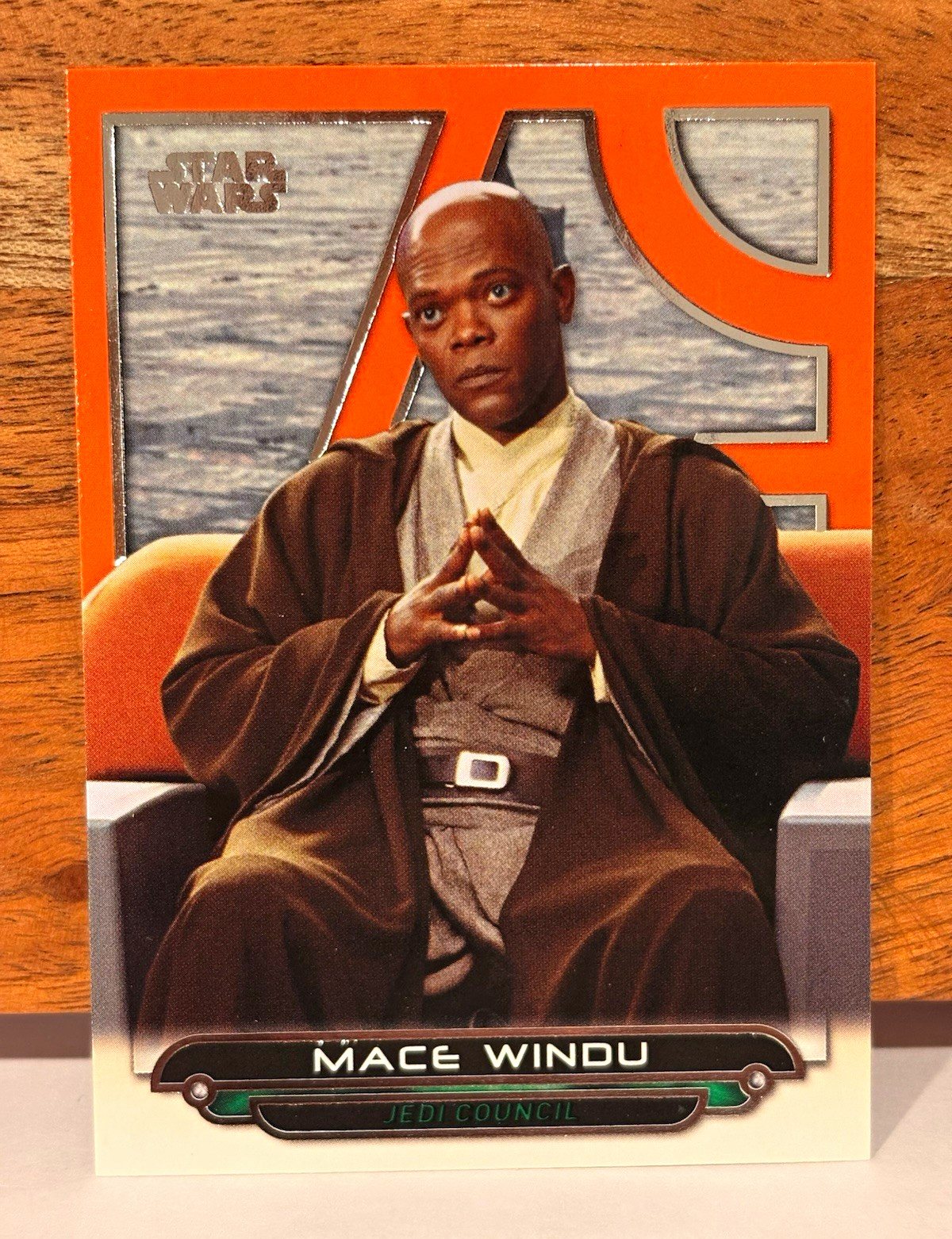 Topps Star Wars Galactic Files Mace Windu TPM-28 set base 2012 arancione parallelo