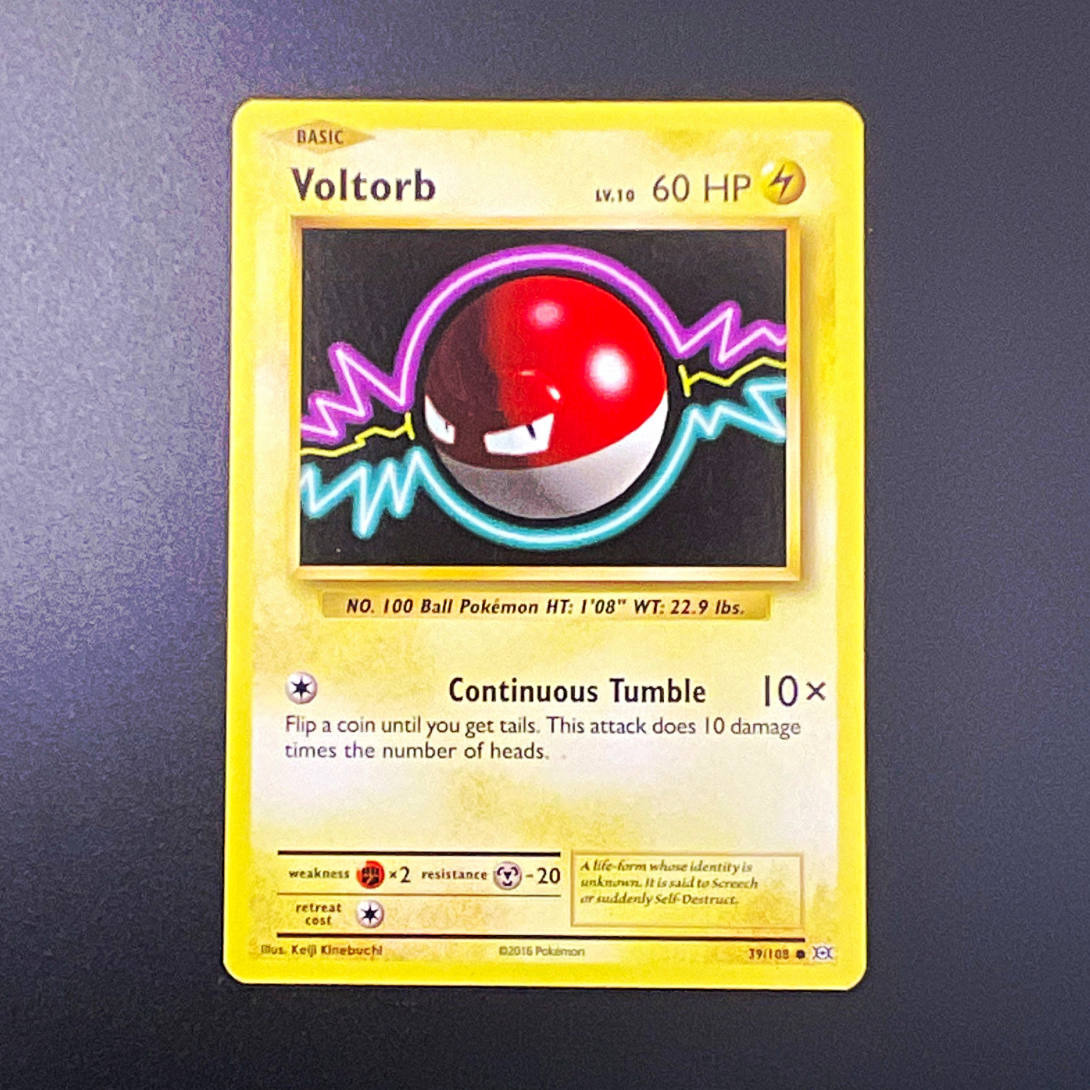 Voltorb 39/108 Evoluzioni Regolare Comune Basic 60 HP Inglese 2016