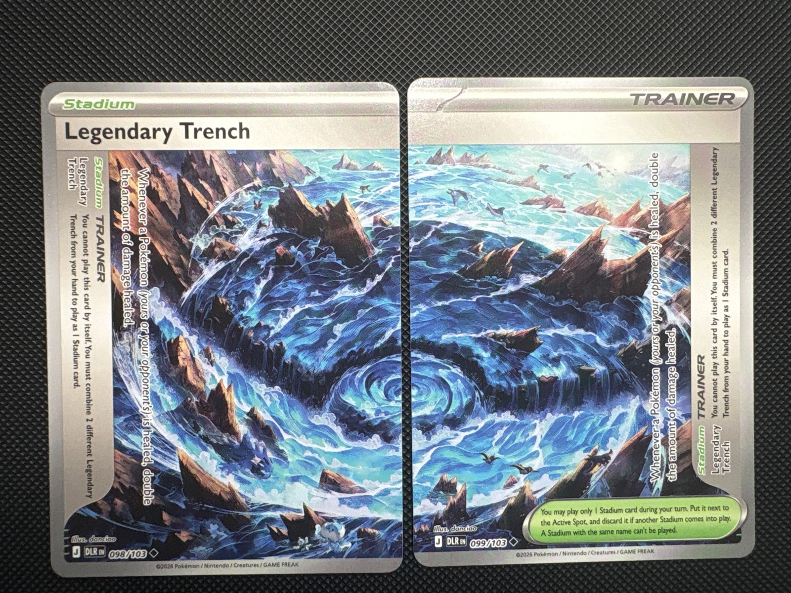 Legendary Trench 098/103 and 099/103 Delta Reign (DLR) Trainer both sides NM