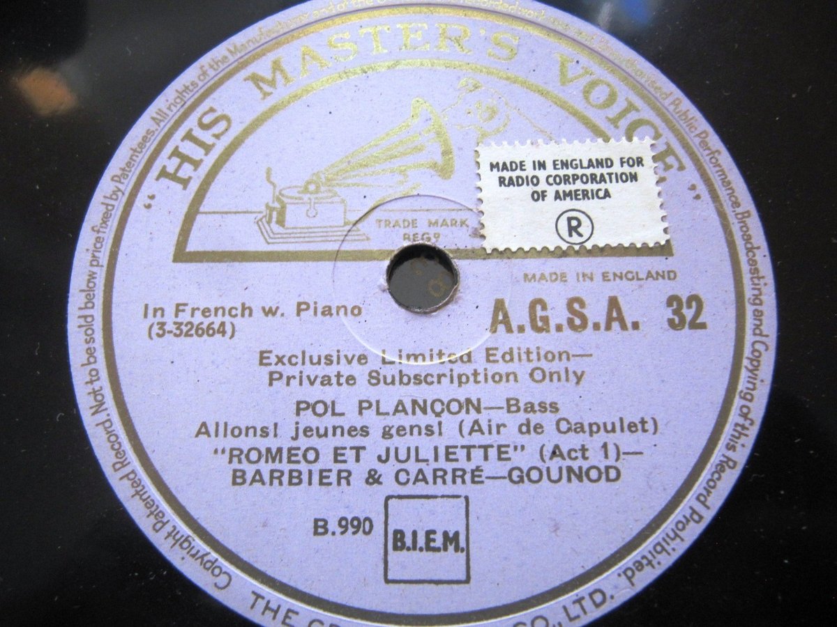 1904 POL PLANCON Bass Trill ROMEO Air de Capulet CHALET Vallons de l’Helvétie