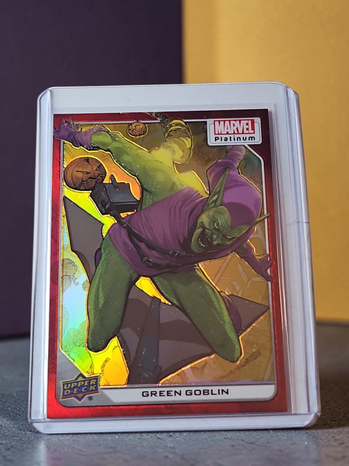 🔥#90 GREEN GOBLIN 2023 Upper Deck Marvel Platinum ROSSO ARCOBALENO