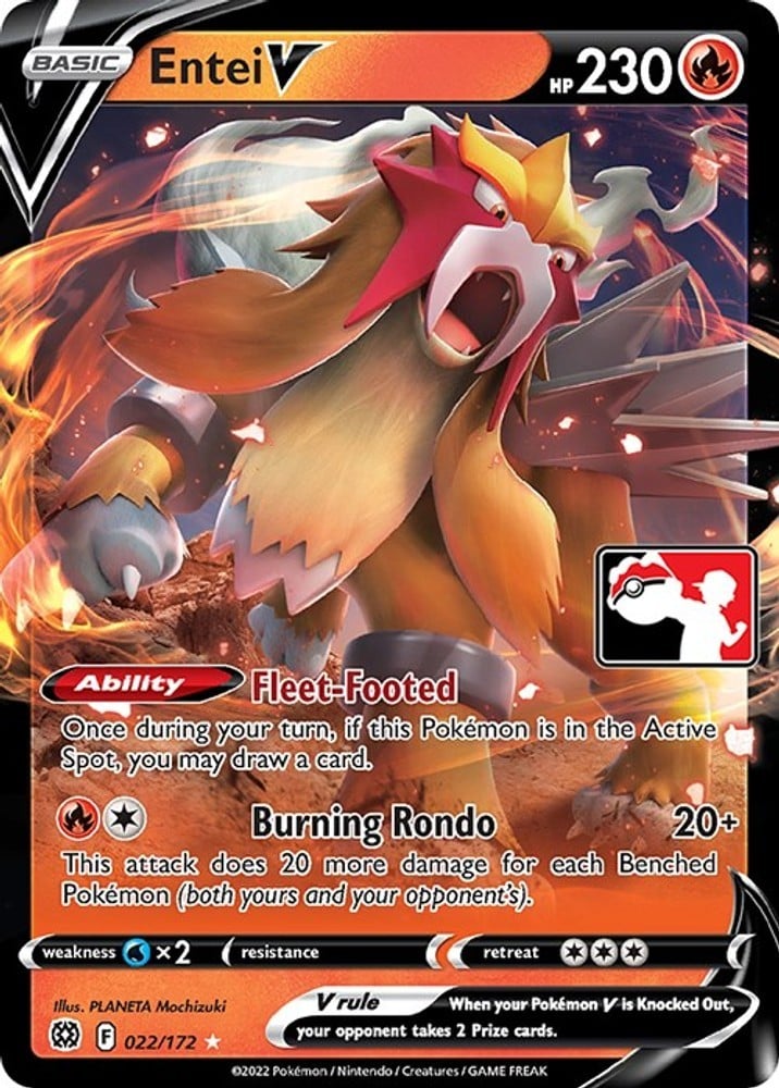 Entei V 022/172 Holofoil NM