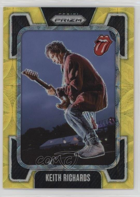 2025 Panini Prizm The Rolling Stones Yellow Scope 9/199 Keith Richards #36 1m1a