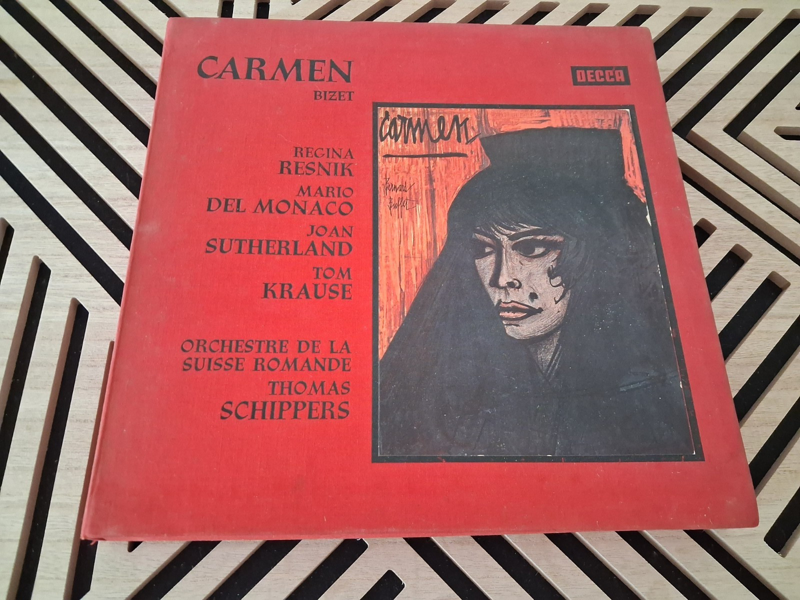 33 Tours Box 3 Lp Bizet - Resnik, Del Monaco, Sutherland, Krause, Schippers....