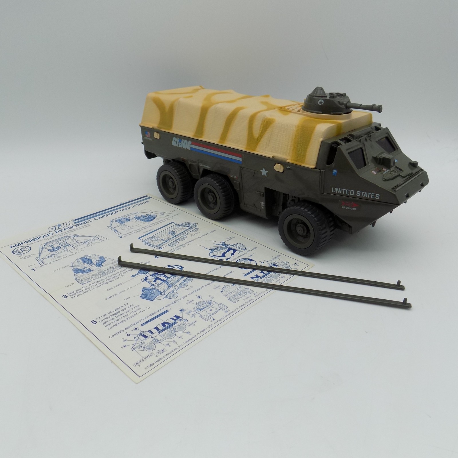 VINTAGE GI Joe 1983 Anfibio Porta Personale 100% Completo Veicolo Hasbro