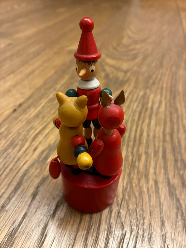 Push puppet Pinocchio con il gatto e la volpe