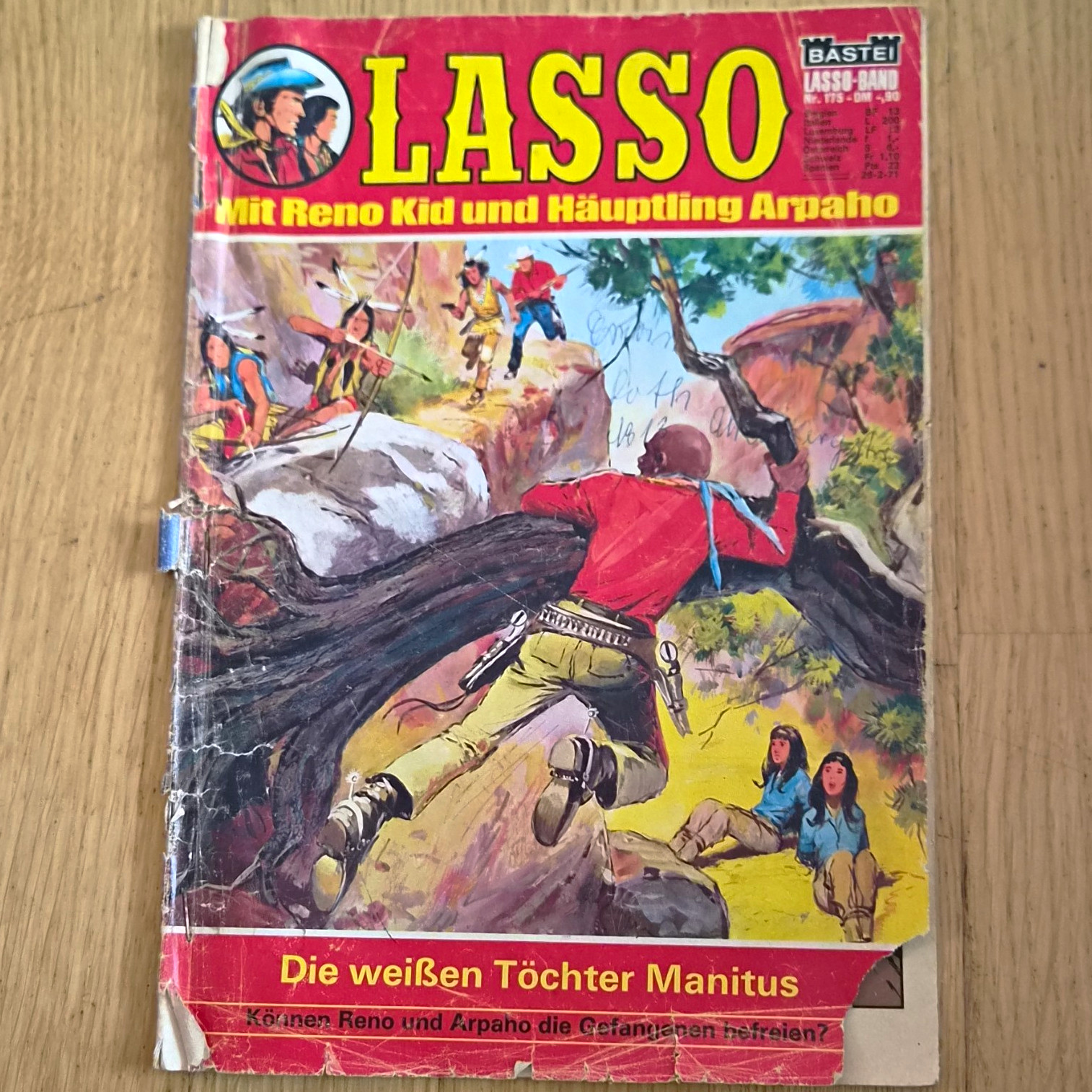 Rilegatura fumetto Bastei Lazo: Le figlie bianche Manitus, Reno Kid, Arpaho