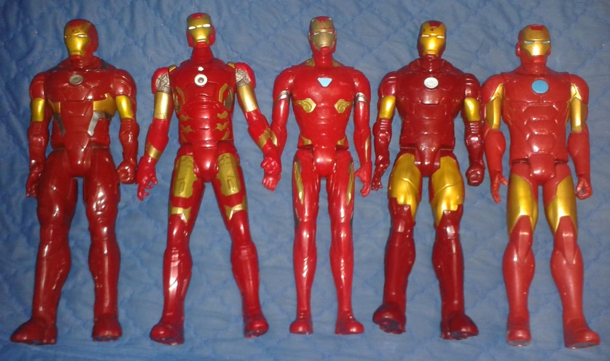 MV-3 * SET OF 5 x IRON MAN (1) * 12"/30cm MARVEL SUPER HERO FIGURE COMBINED P&P