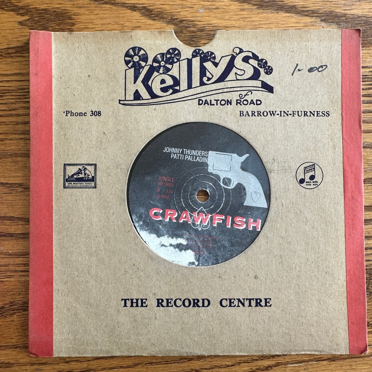 Johnny Thunders & Patti Palladin – Crawfish 7" Single 1988 Jungle Records Rock