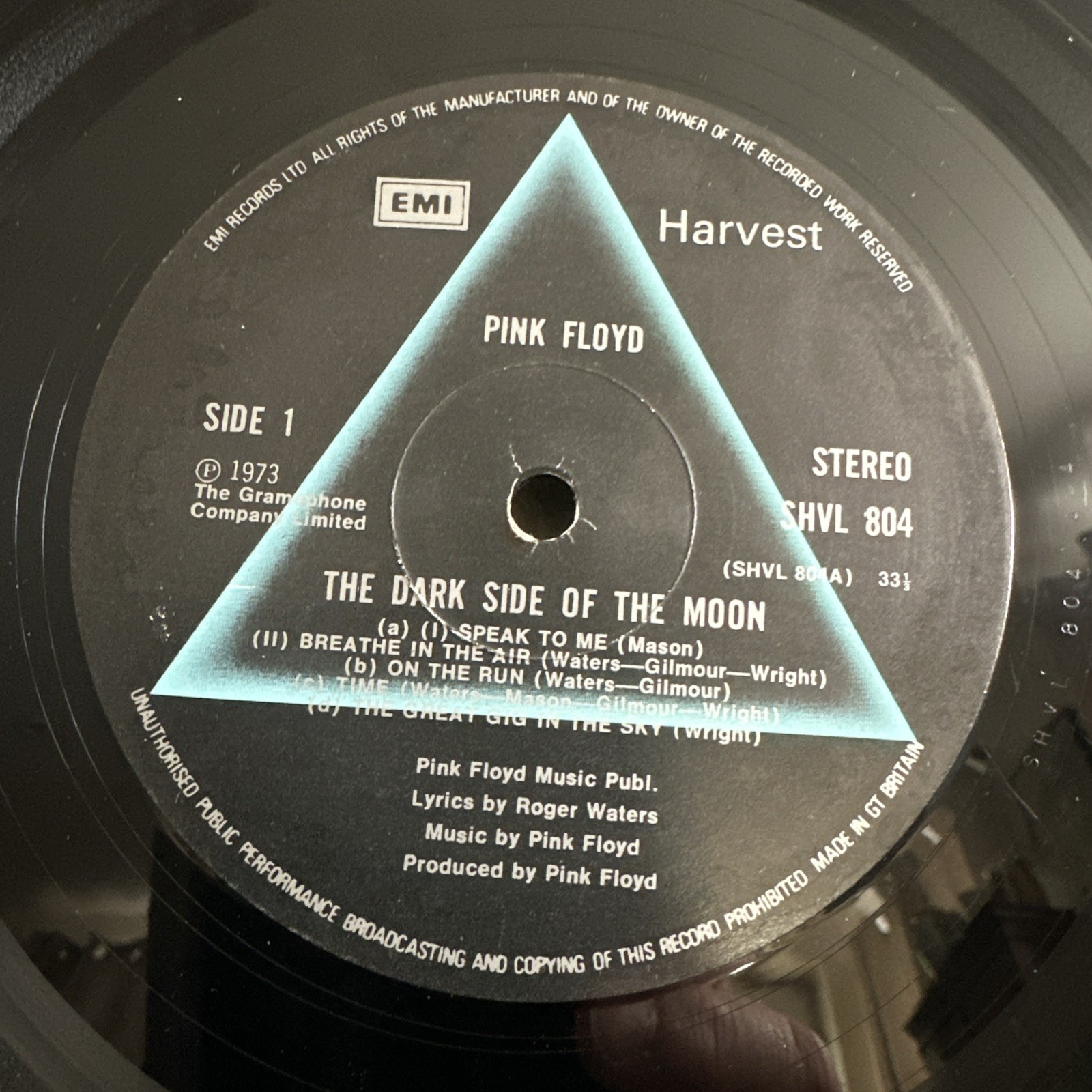 PINK FLOYD THE DARK SIDE OF THE MOON UK SHVL 804 A- 4/B-3  N/M