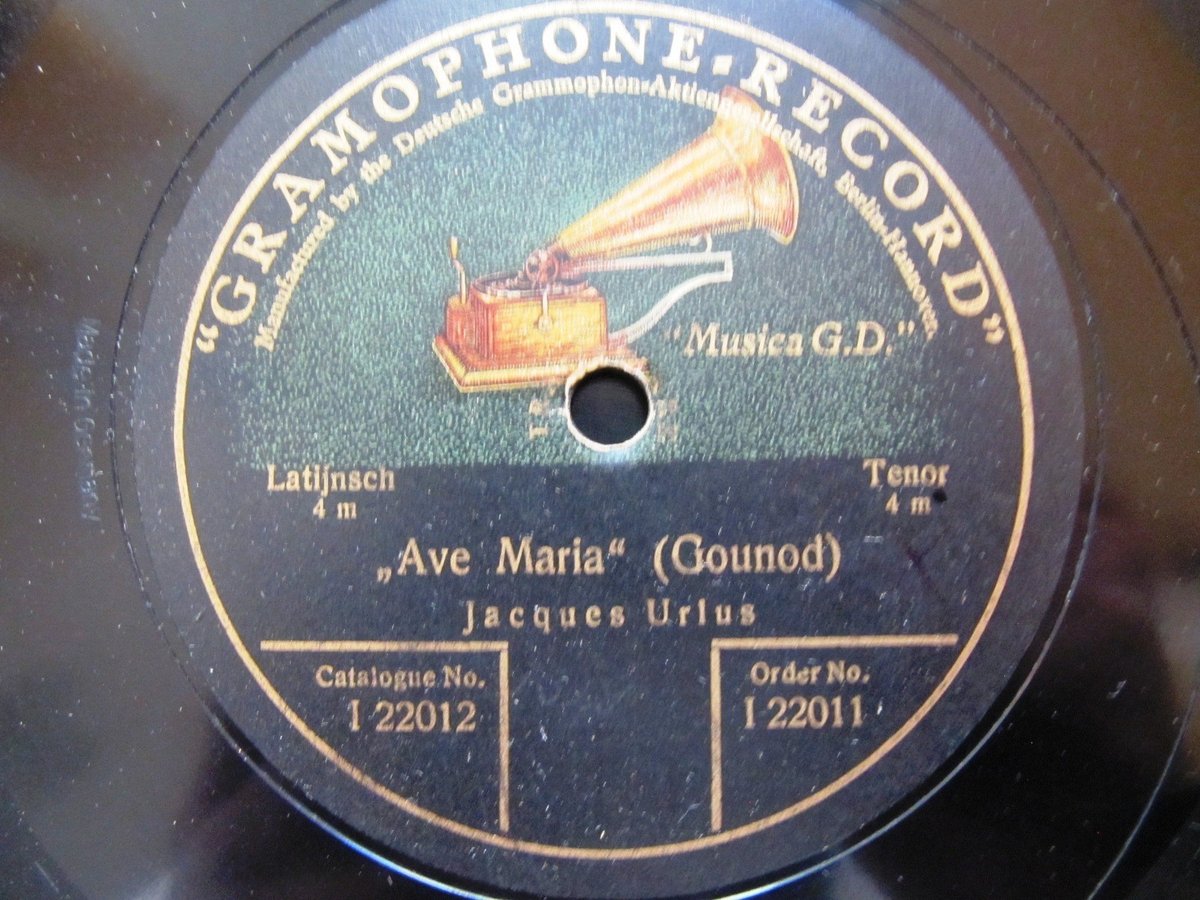 1923 JACQUES URLUS ten Bach Gounod AVE MARIA/ Rossini Stabat Mater Polydor 22012