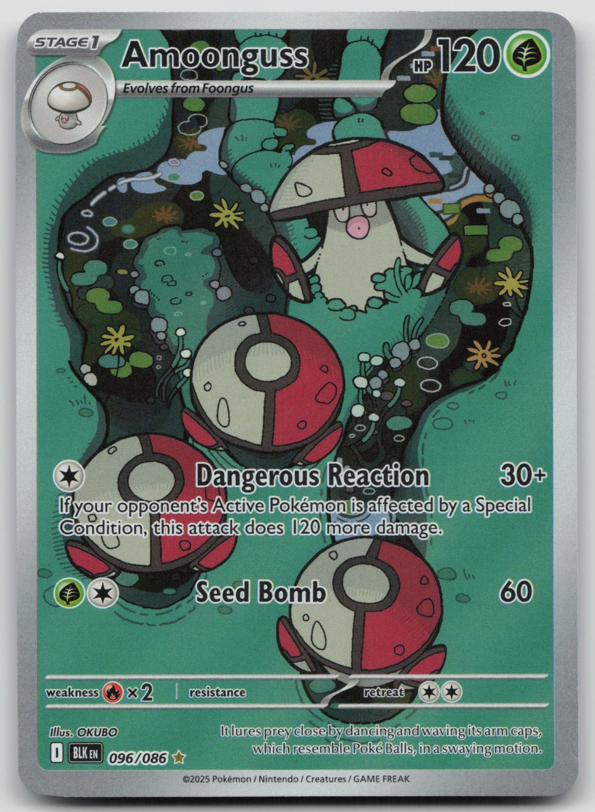 Pokemon Amoonguss SV: Black Bolt 096/086 Illustration Rare NM