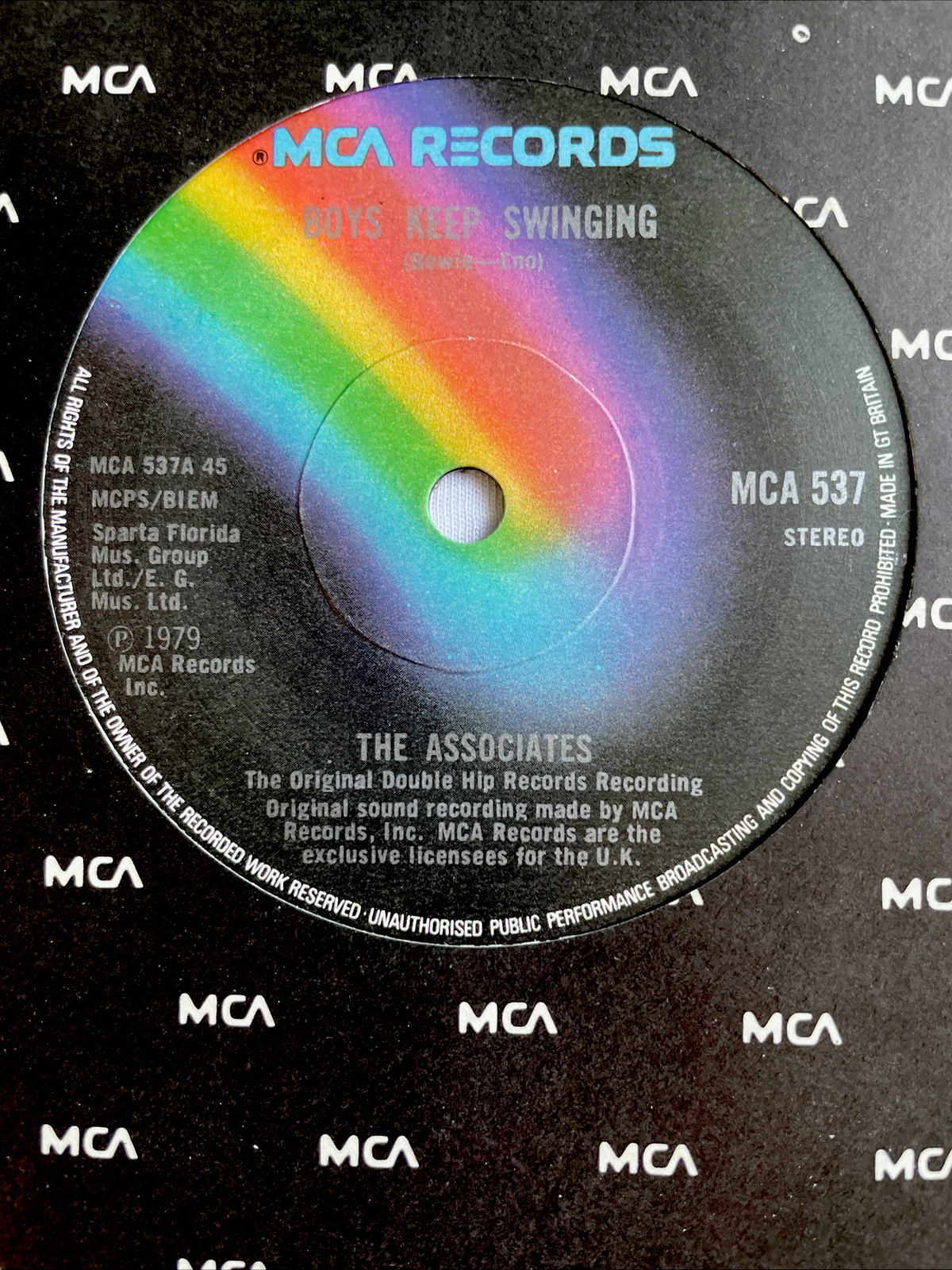 THE ASSOCIATES -Boys Keep Swinging- Ultra Rare MCA 7" Near Mint (Vinyl Record)