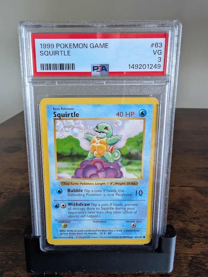 Gioco Pokemon vintage 1999 SQUIRTLE UNLIMITED SET BASE 63/102 PSA 3