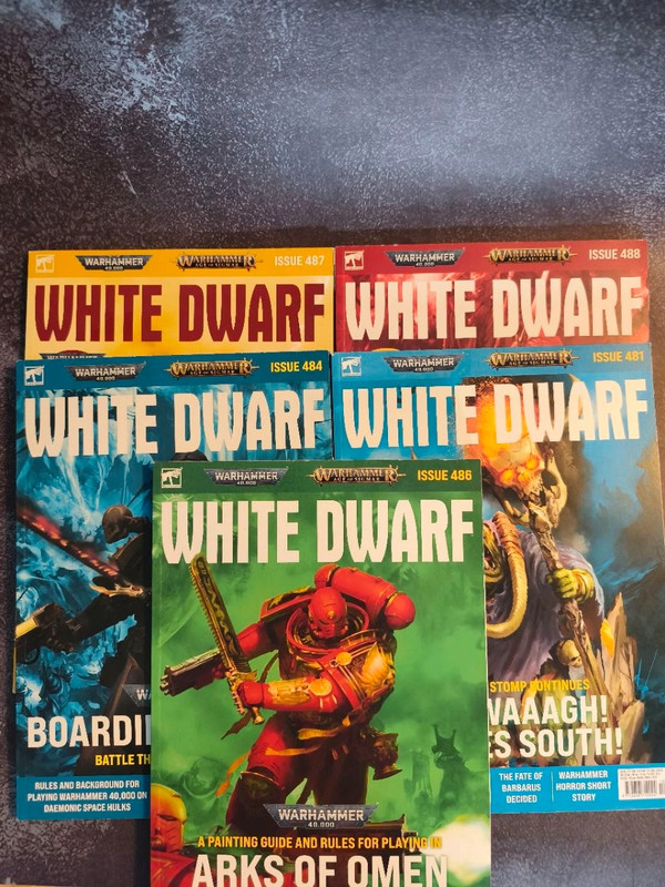 White Dwarf 481, 484, 486, 487, 488 – Lotto 5 Riviste Ufficiali Games Workshop