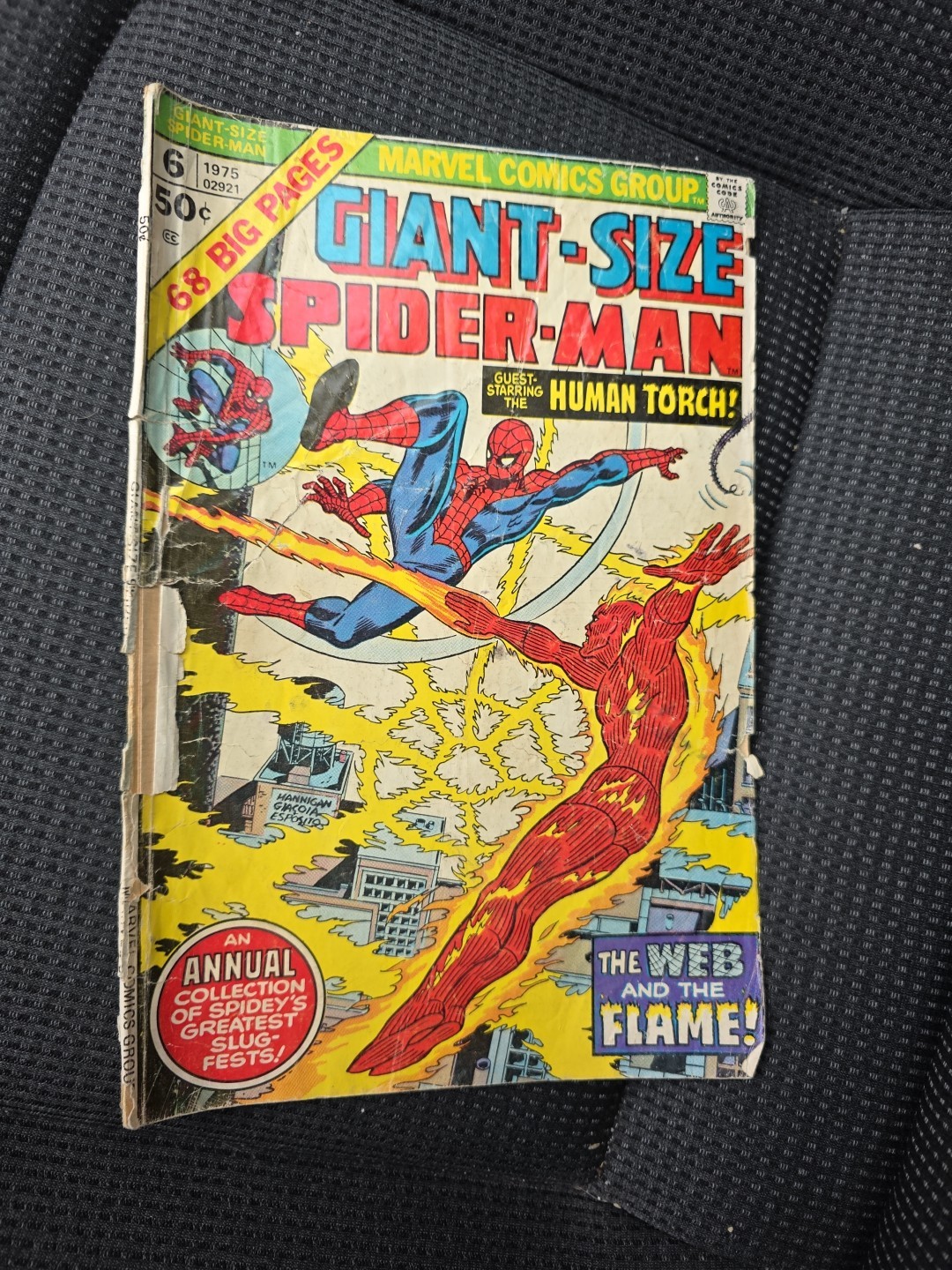 Vintage 1975 Marvel Taglia Gigante Spider-Man #6 Fumetto Torcia Umana Annuale