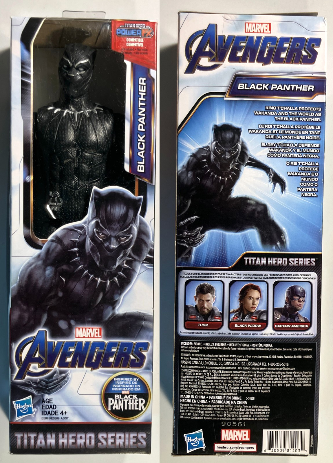 Hasbro Marvel Avengers Black Panther Titan Hero Series 12 in action figure nuovo!