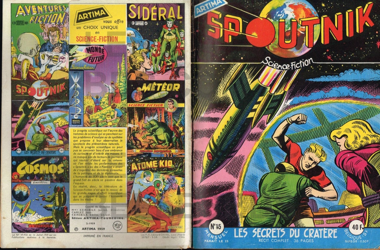 SPOUTNIK numéro 15   ARTIMA 1959 TBE