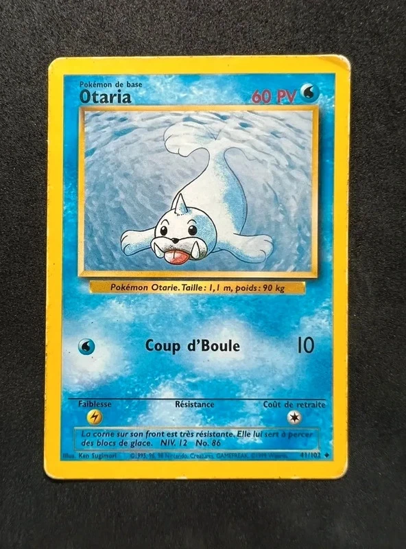 Otaria 41/102 Carte Pokémon Set De base wizards Etat Moyen