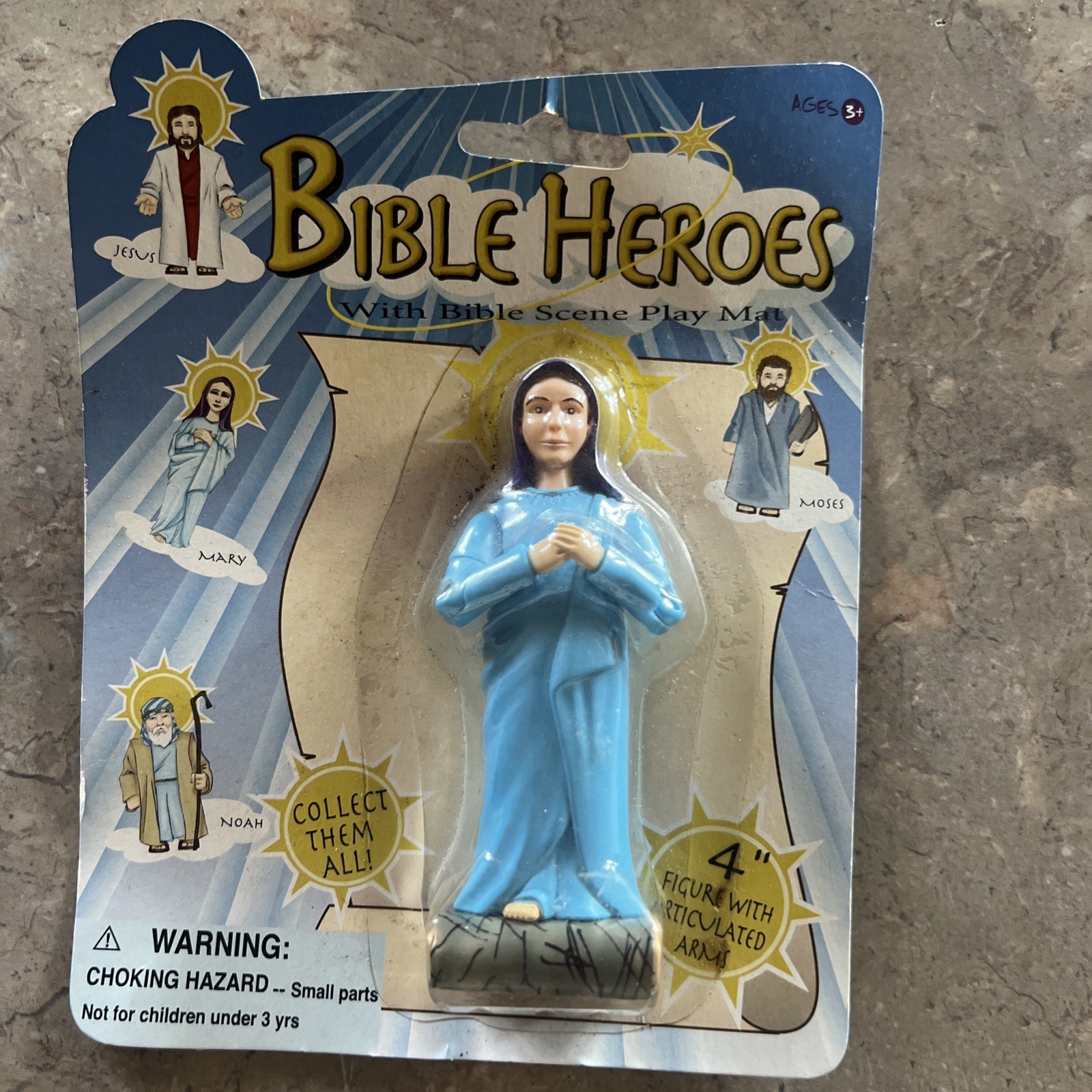 Eroi della Bibbia vintage con tappetino da gioco scena biblica / action figure Maria