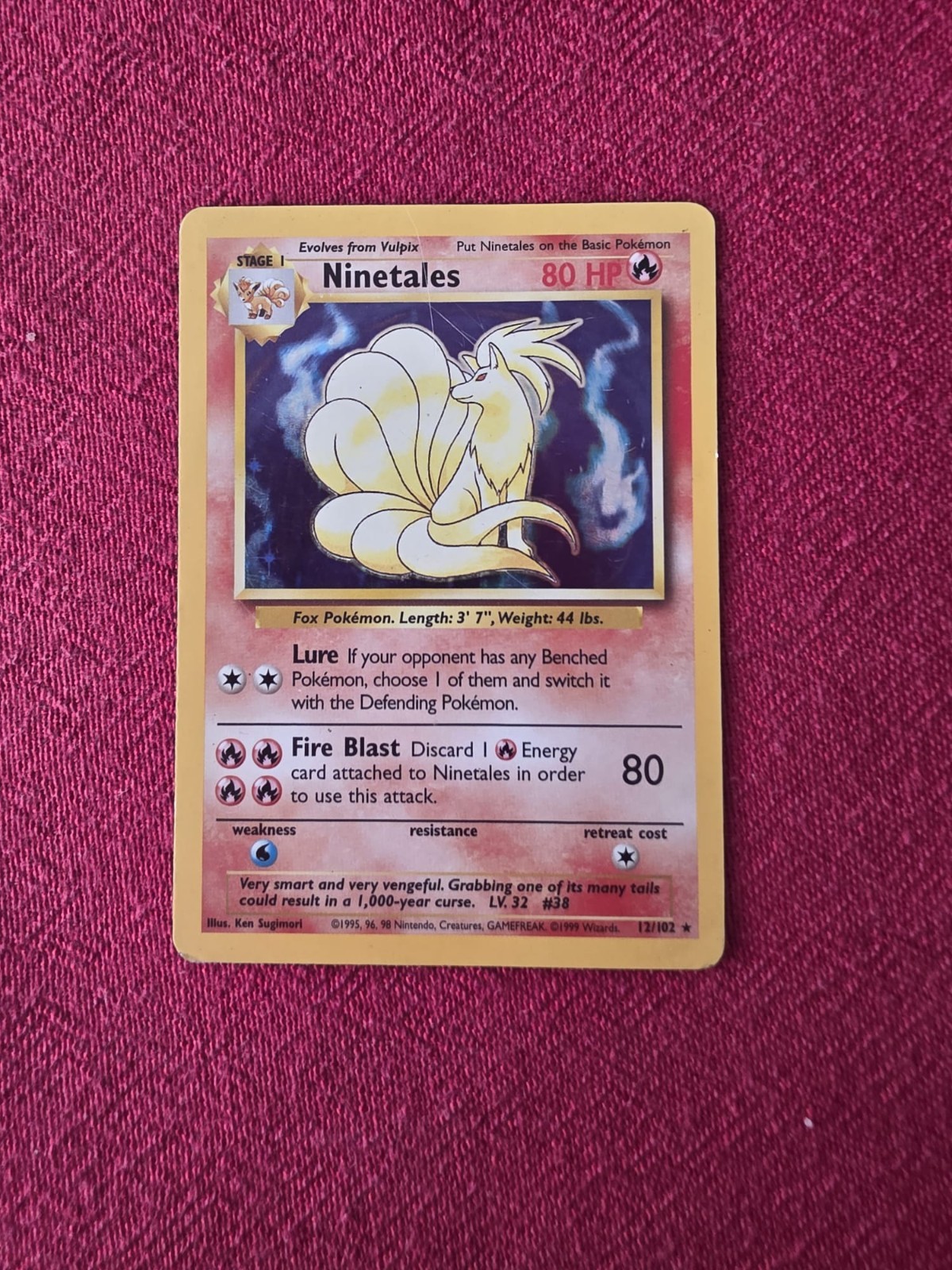 Pokemon Base Set Ninetales 12/102