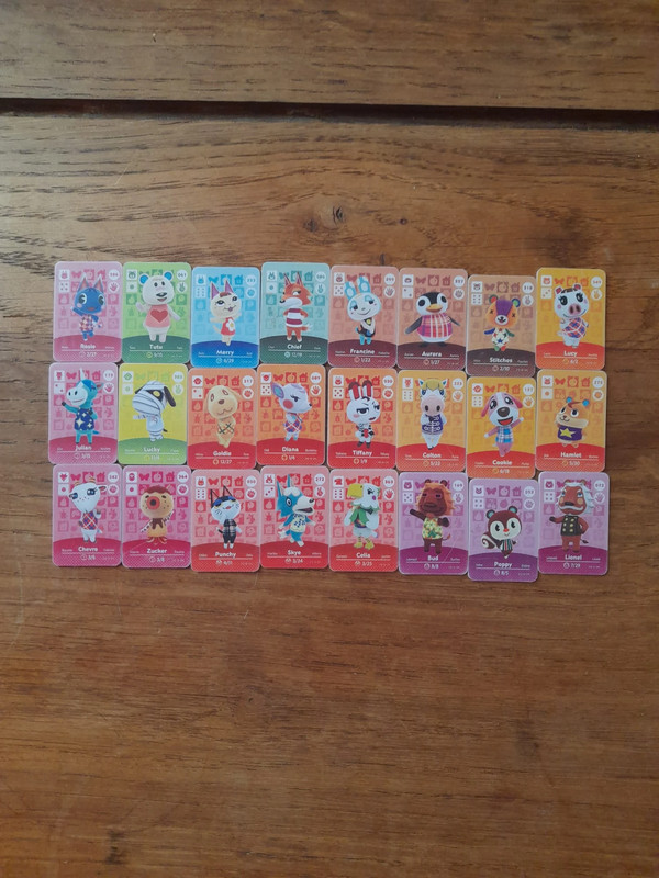 24 mini cartes Amiibo Animal Crossing