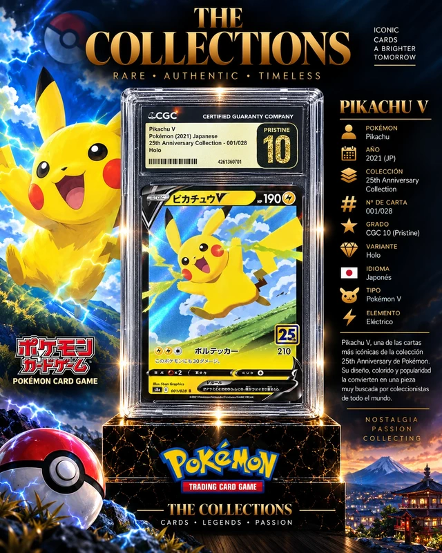 2021 Pokémon 25th Anniversary Collection Pikachu V Holo 020/028  CGC Pristine 10