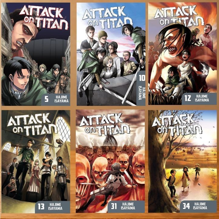 Attack on Titan Manga Vol 1-34 Inglese Completo Mezzo Completo Hajime Isayama