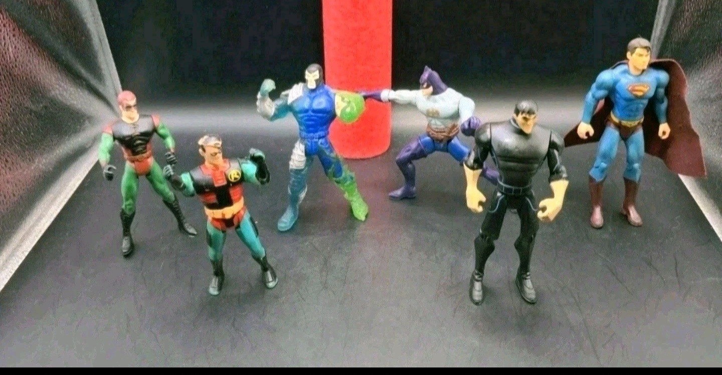 Lotto di 6 action figure Batman, Robin, Bane e Superman