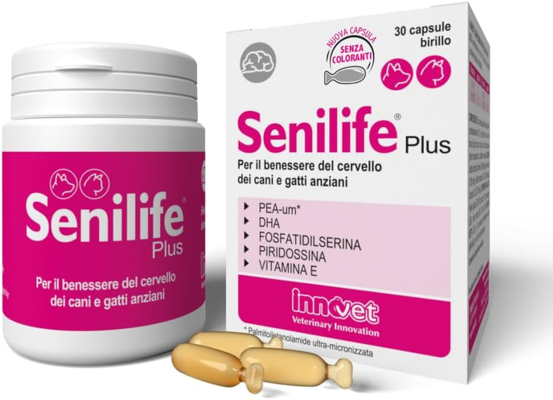 Senilife plus - 30 Capsule Birillo - Supporto Al Benessere Cerebrale Di Cani E G