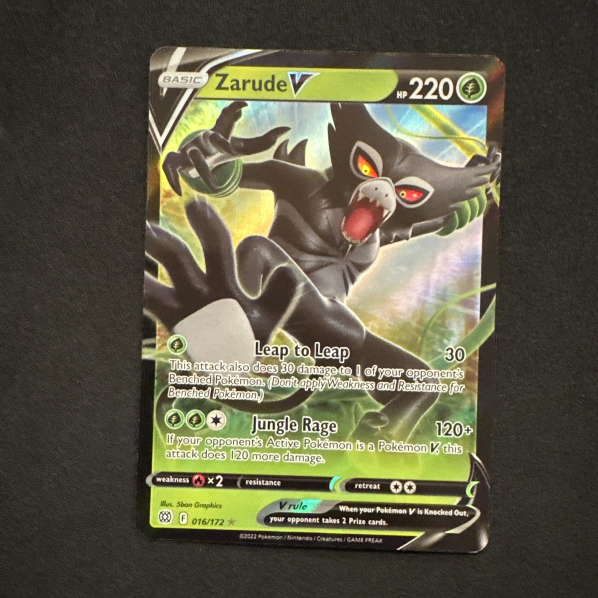 Zarude V 016/172 Swsh09: Brilliant Stars Holo Sword & Shield Pokemon