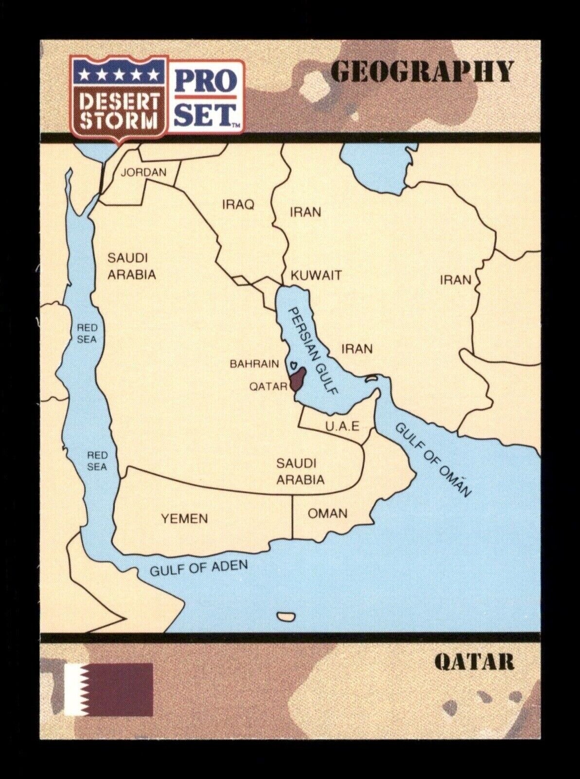 1991 Stato del Qatar 48 Pro Set Desert Storm Trading Card TC CC