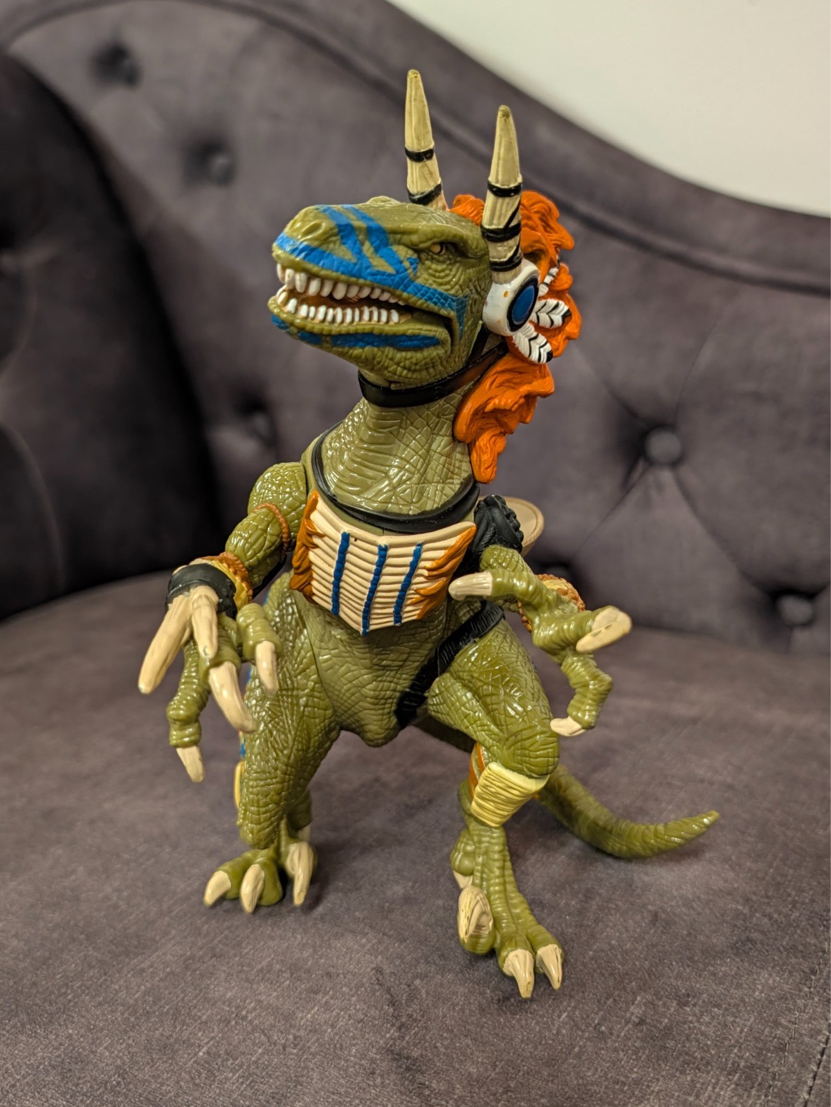 1999 Turok Dinosaur Hunter Tribal Raptor Playmates Figure Vintage No Rider