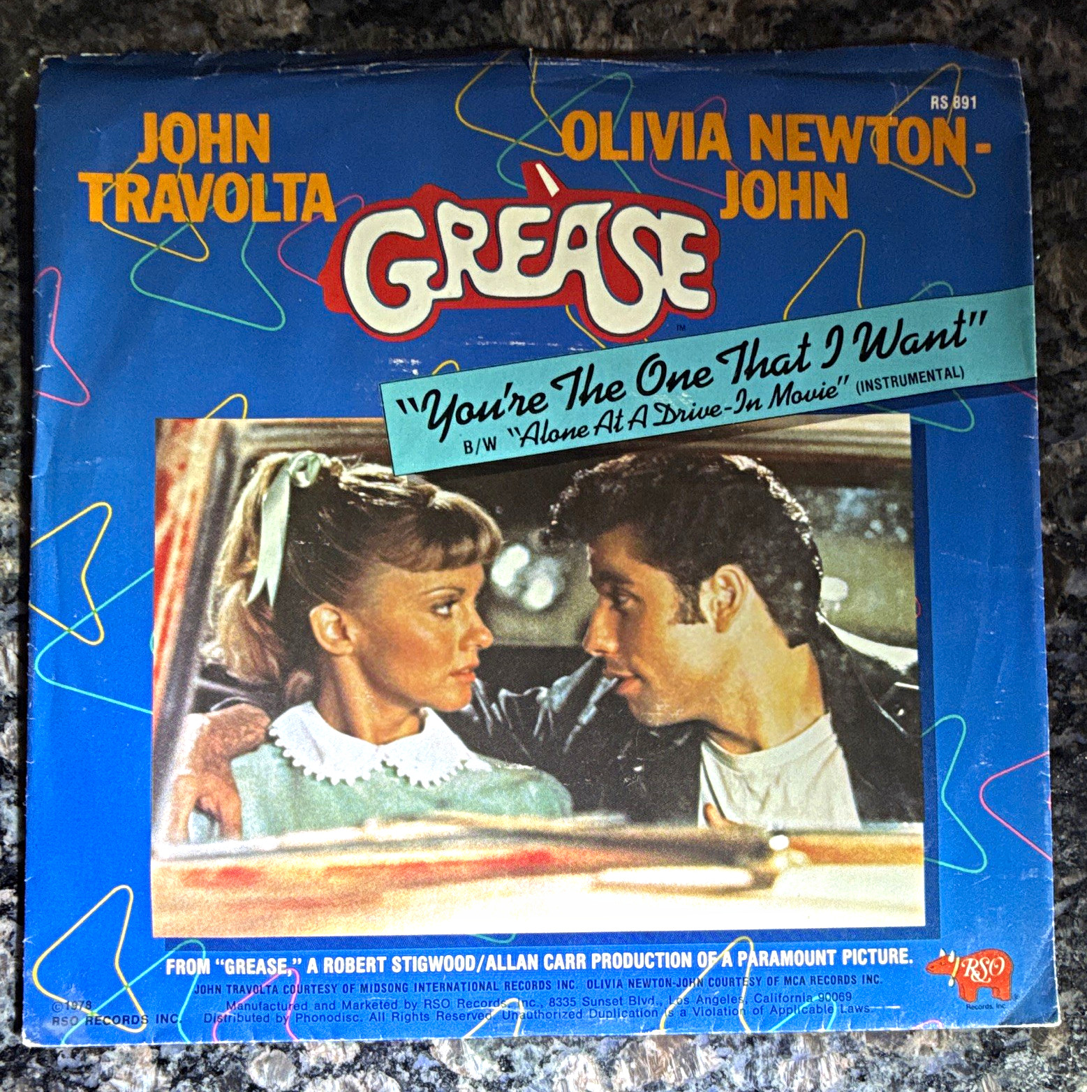 John Travolta & Olivia Newton-John - You're The One That I Want 7" 45 RSO RS 891