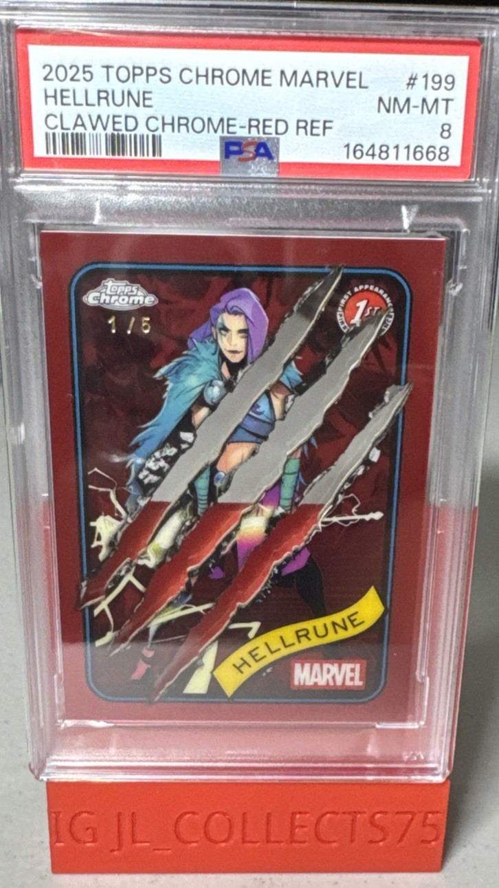 2025 Topps Chrome Marvel Hellrune Wolverine Artiglio 1° Apparizione 1/5