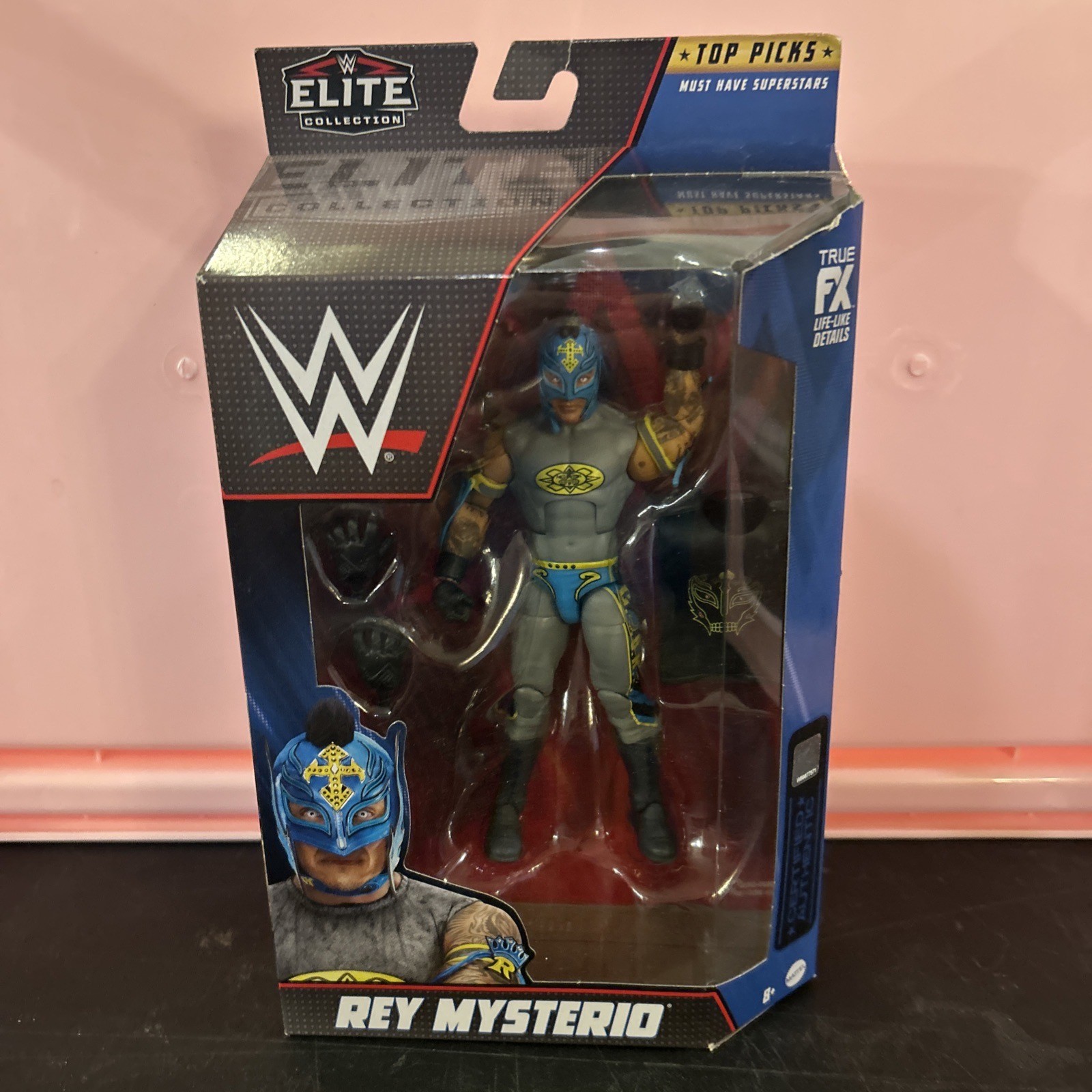 Rey Mysterio 6" Blu/Grigio Mattel WWE Elite Collection 2022 Top Picks NUOVO IN SCATOLA