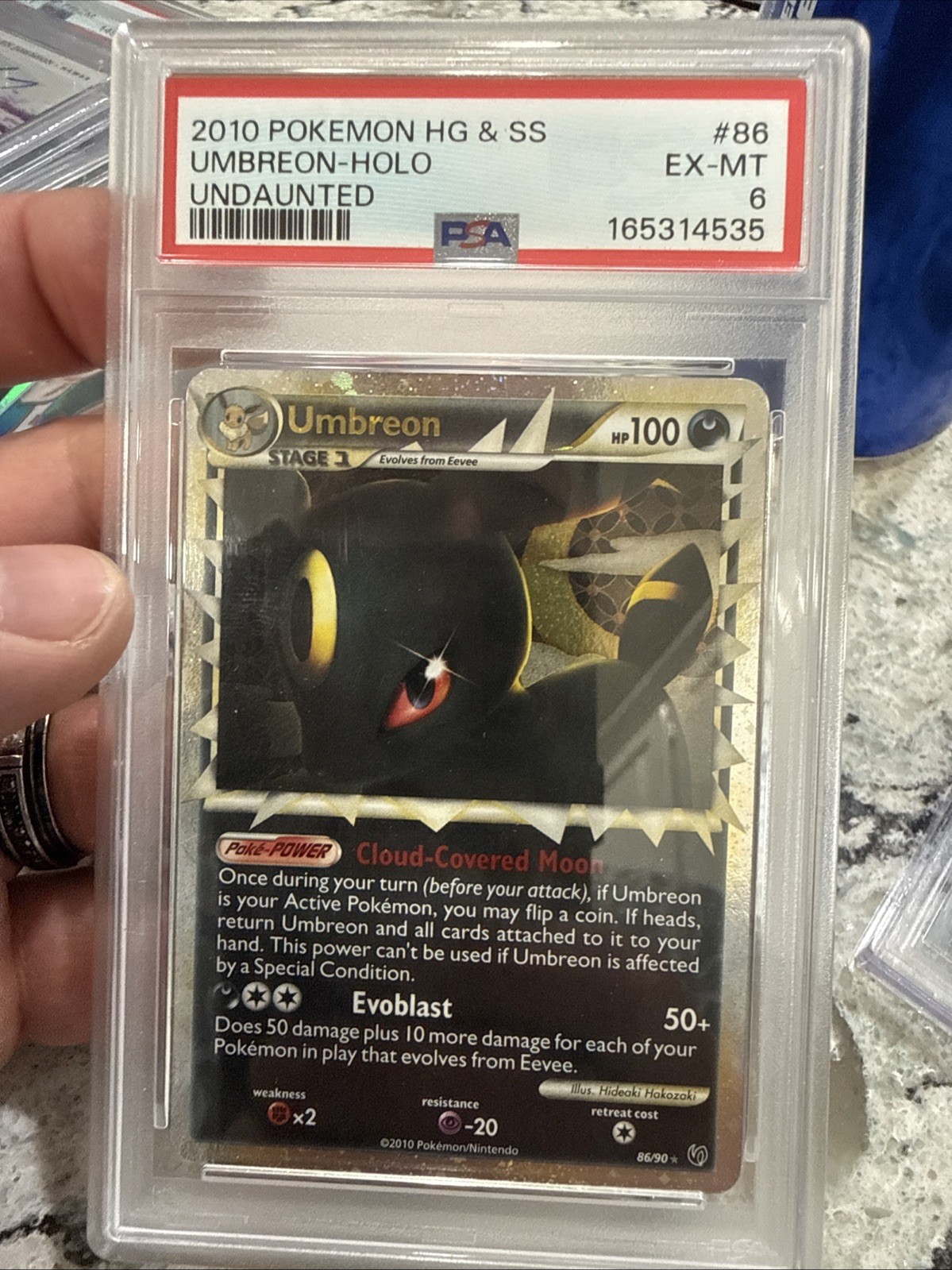 2010 POKEMON HEARTGOLD & SOULSILVER UNDAUNTED #86 UMBREON-HOLO PSA 6