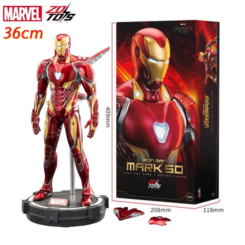 Grande Statuetta IRON MAN MARK 50 Luminosa LED da Collezione Marvel 36 cm 1/5 Lusso