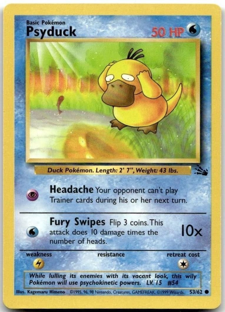 Psyduck Fossil #53/62 Pokemon TCG Card LP