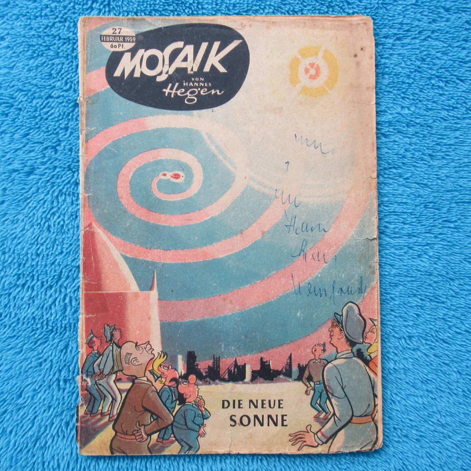MOSAICO Digedags n.27 "Il nuovo sole" DDR 1959 Hannes Hegen incollato dipinto