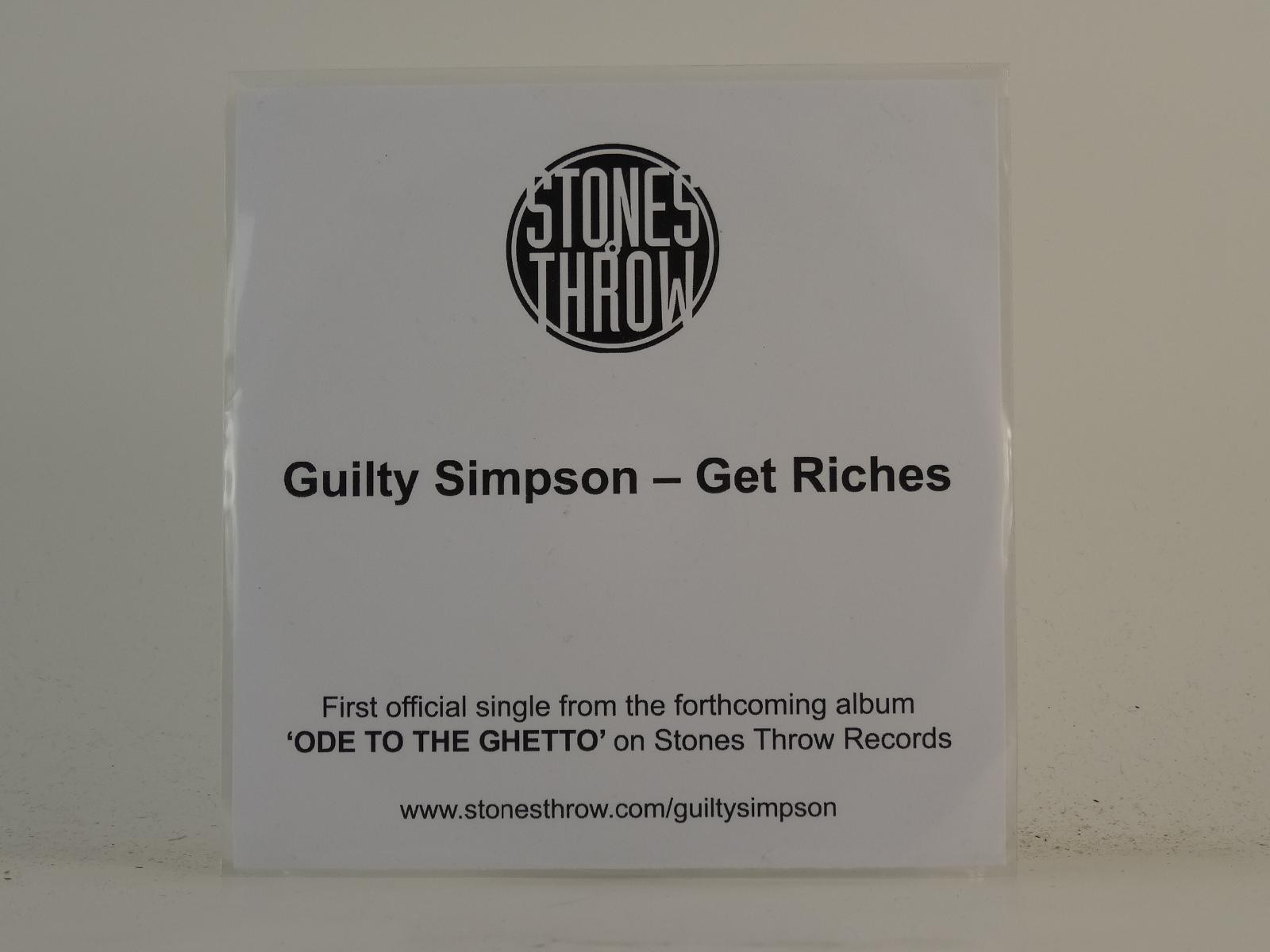 GUILTY SIMPSON GET RICHES (H1) 6 Track Promo CD Single including White Sleeve ST