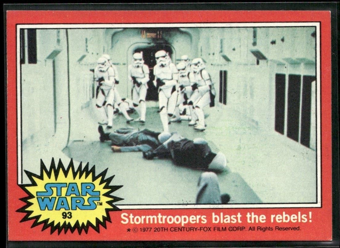 Topps Star Wars serie 2 1977. Stormtroopers fai esplodere i ribelli #93 quasi nuovo