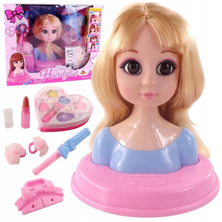 TESTA DI BAMBOLA A FORMA DI BUSTO PER IL TRUCCO E LA PETTINATURA 005-5NB