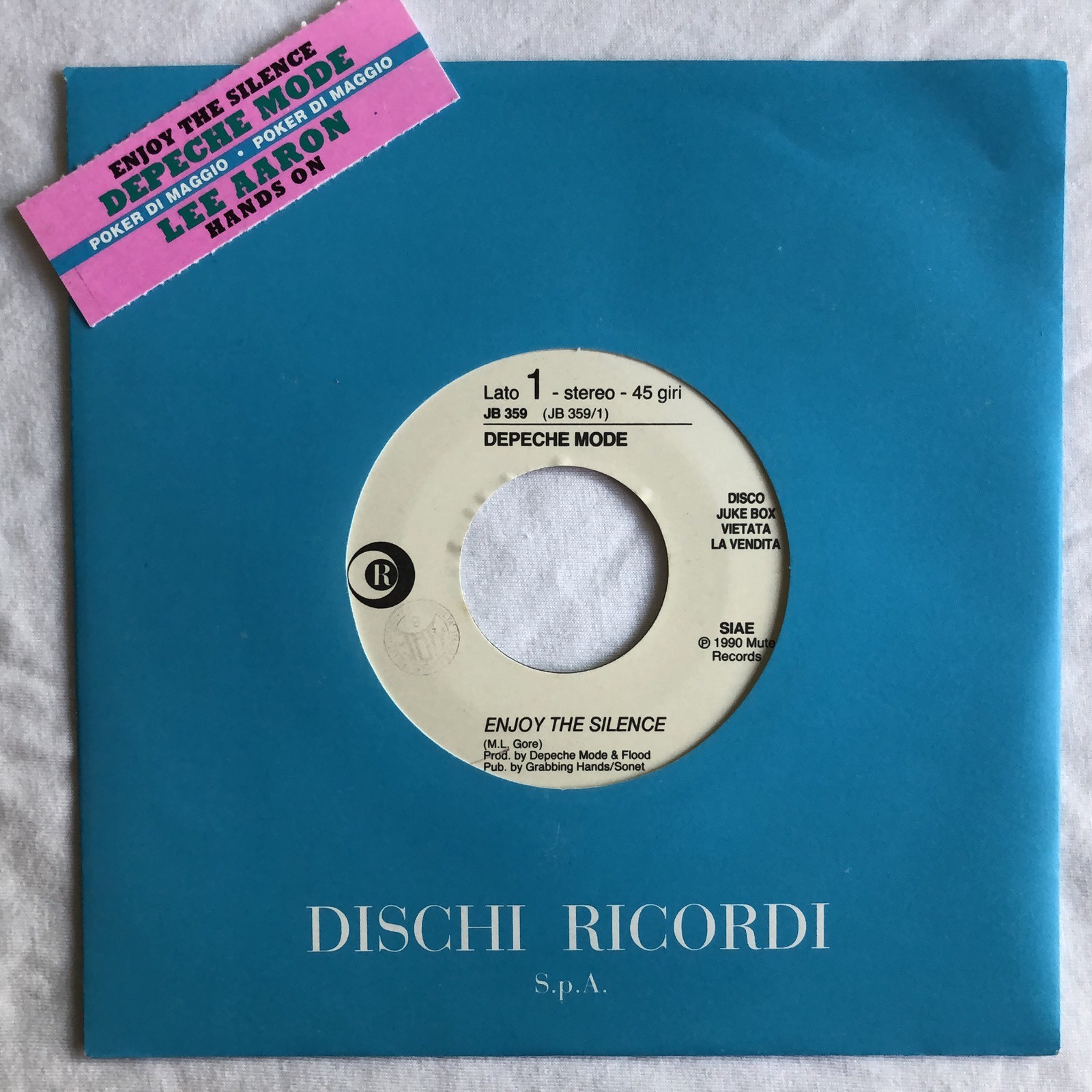 DEPECHE MODE -Enjoy The Silence- Rare Italian Promo 7” With Juke Box Strip/Vinyl