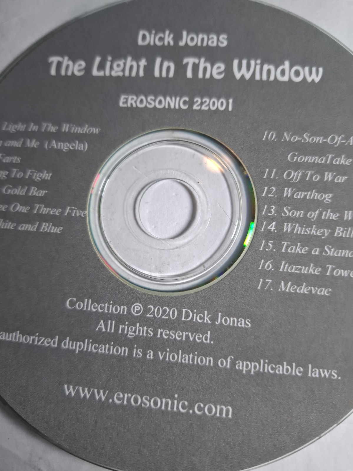 DICK JONAS LIGHT IN THE WINDOW CD DISC ONLY USED FREESHIP NOTRACKING