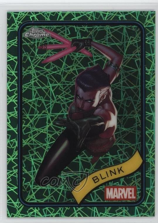 2025 Topps Chrome Marvel Comics Hulk Green Lazer Refractor 34/99 Blink #48 4e9