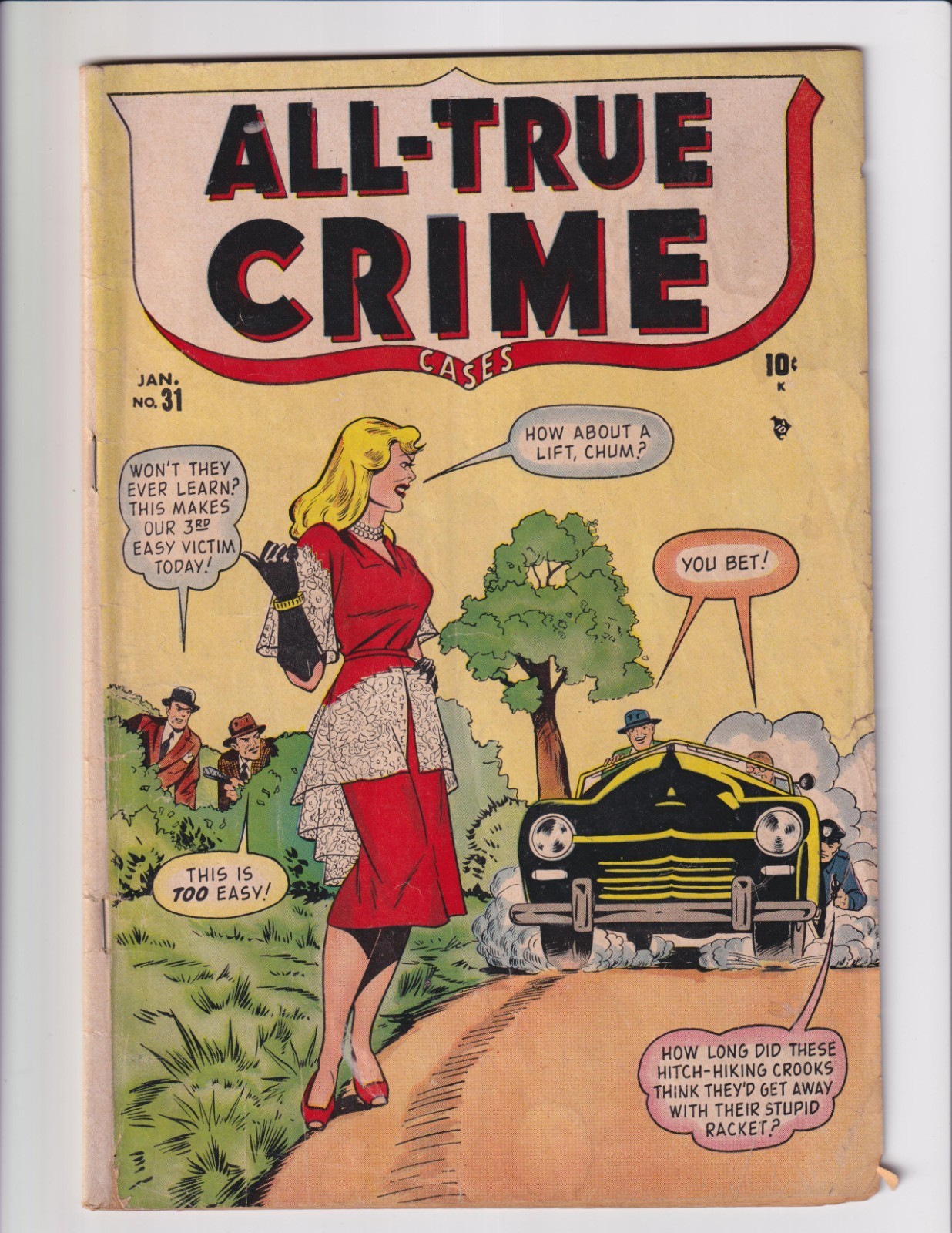 ALL-TRUE CRIME #31 TEMPESTIV/ATLAS 1949 STAN LEE & GENE COLAN MARVEL GOLDEN AGE